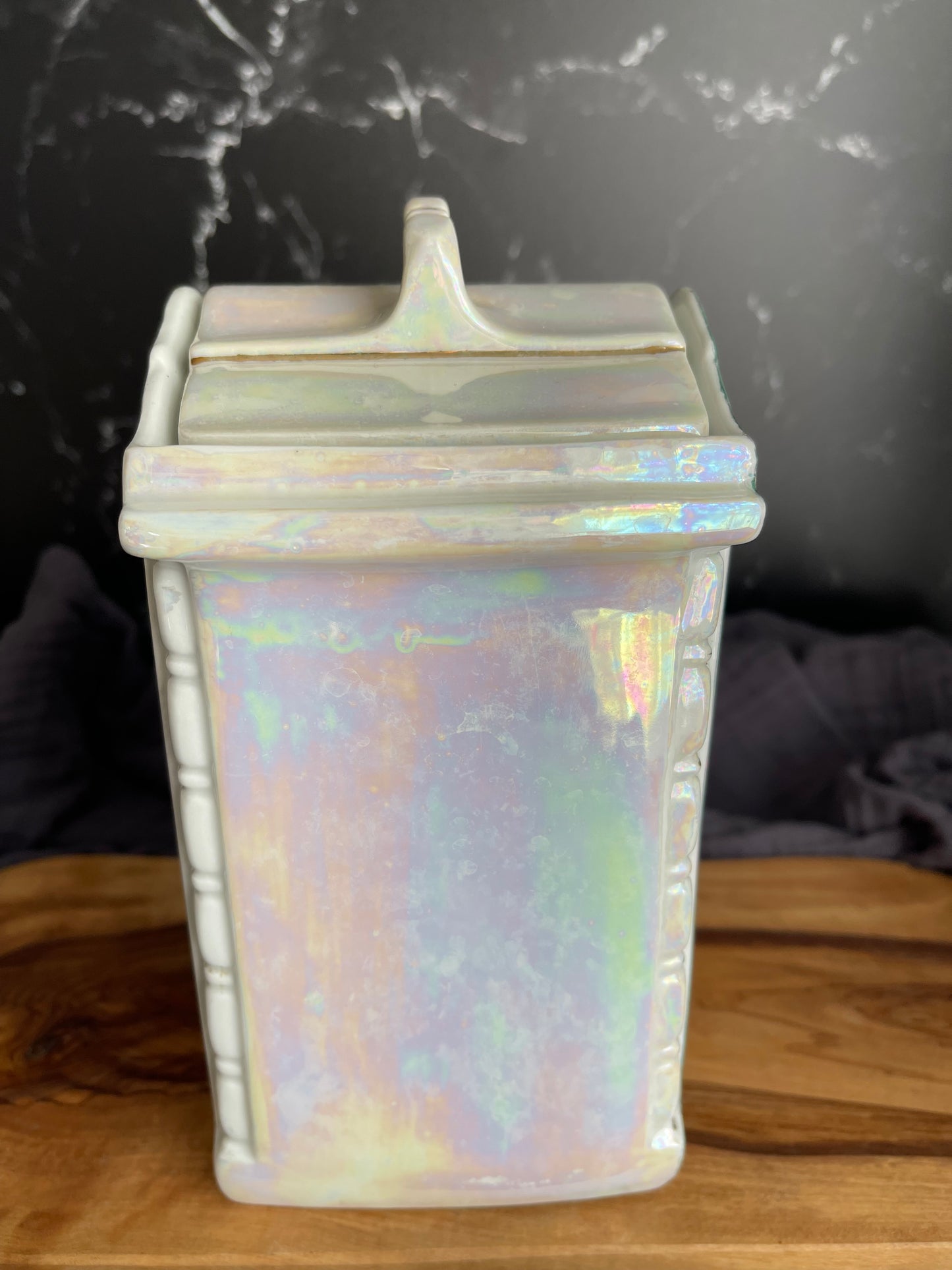Vintage 30’s Mepoco Ware Lusterware Oatmeal Jar