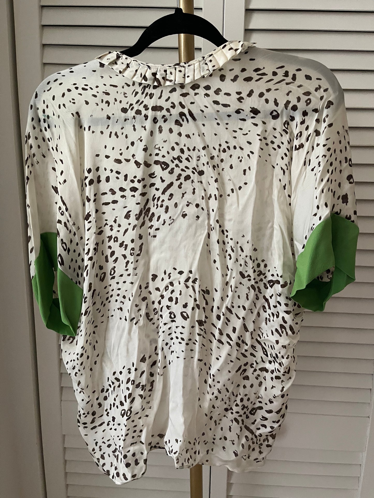 Yigal Azrouel Silk & Leopard Blouse Size 2