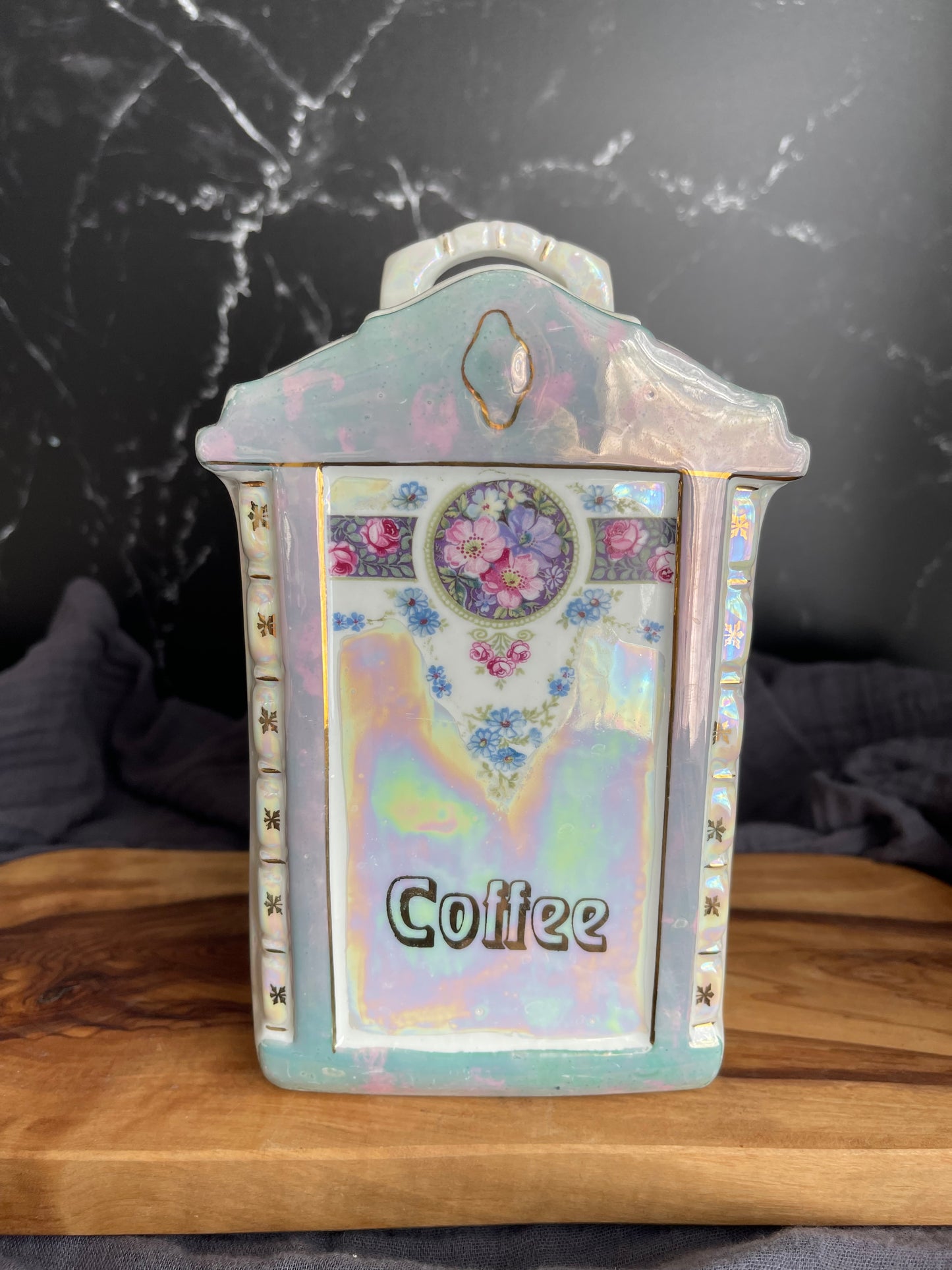 Vintage 30’s Mepoco Ware Lusterware Coffee Jar