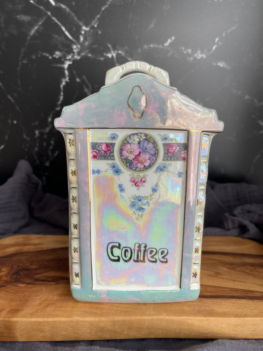 Vintage 30’s Mepoco Ware Lusterware Coffee Jar