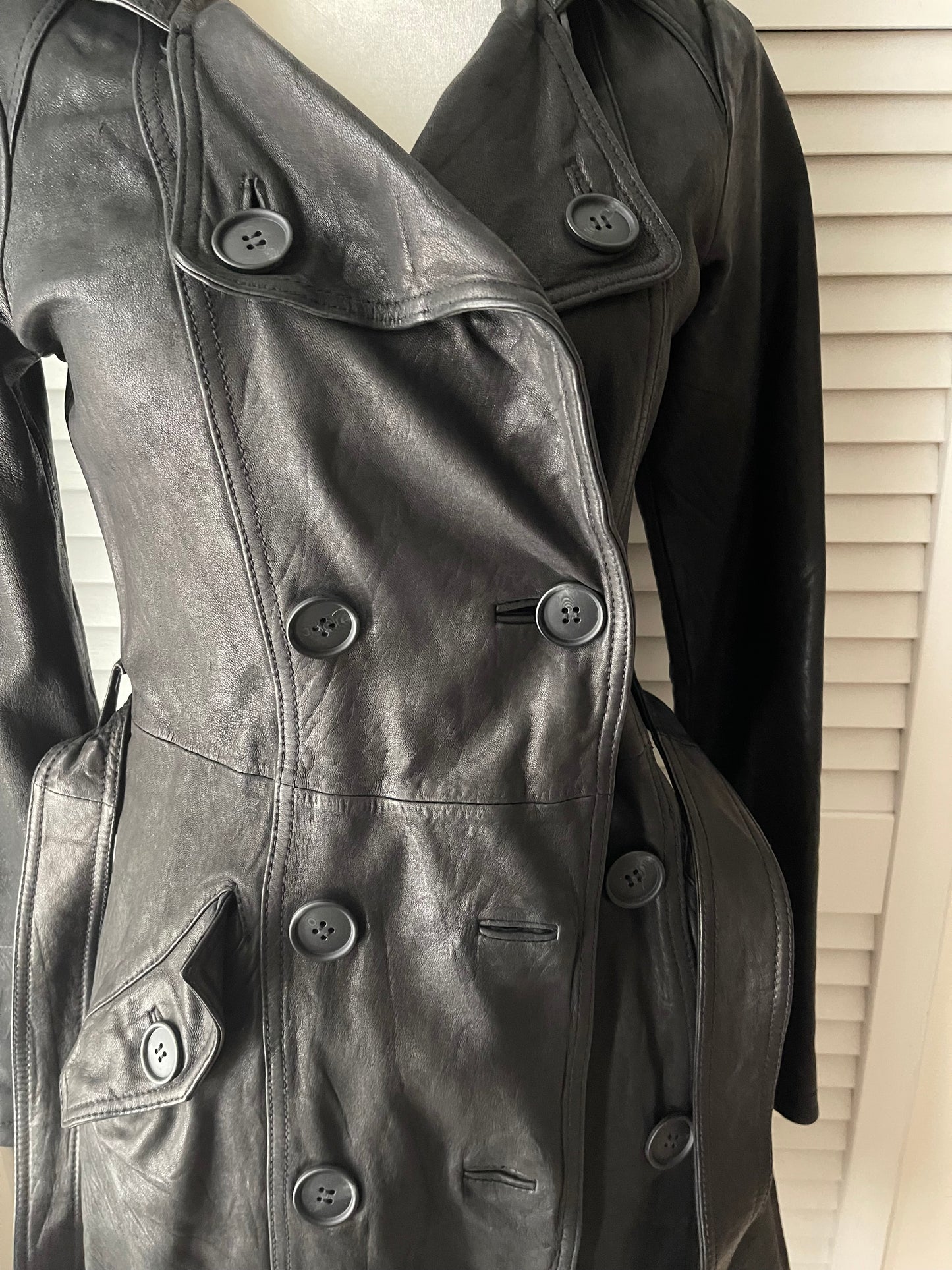 Mirage Leather Trench Coat Size XS
