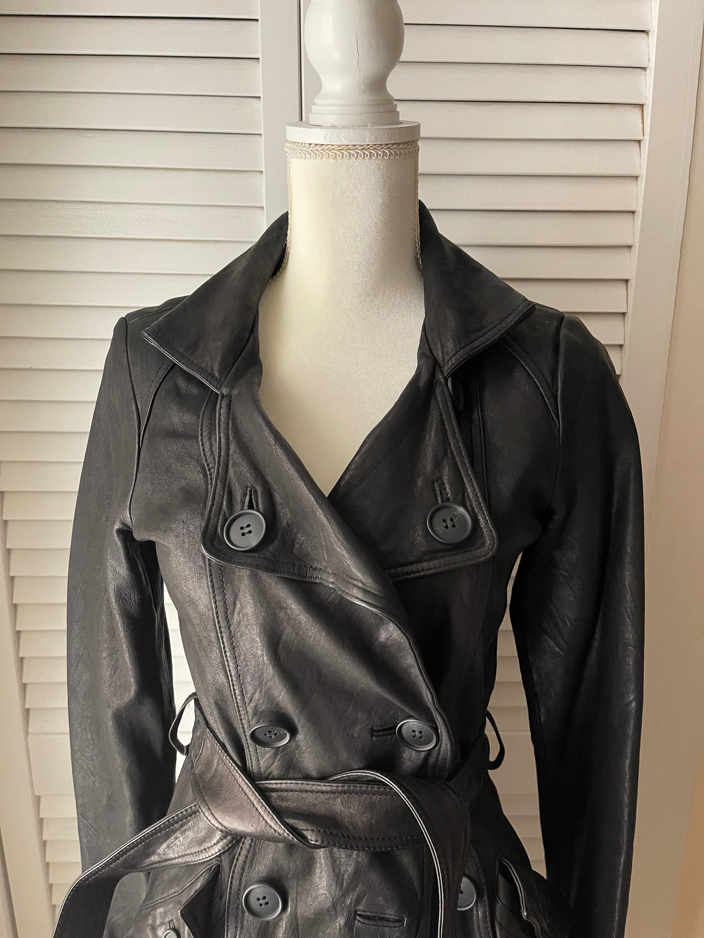 Mirage Leather Trench Coat Size XS