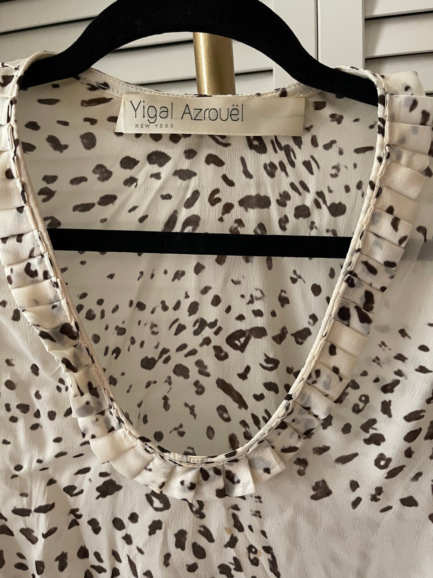 Yigal Azrouel Silk & Leopard Blouse Size 2
