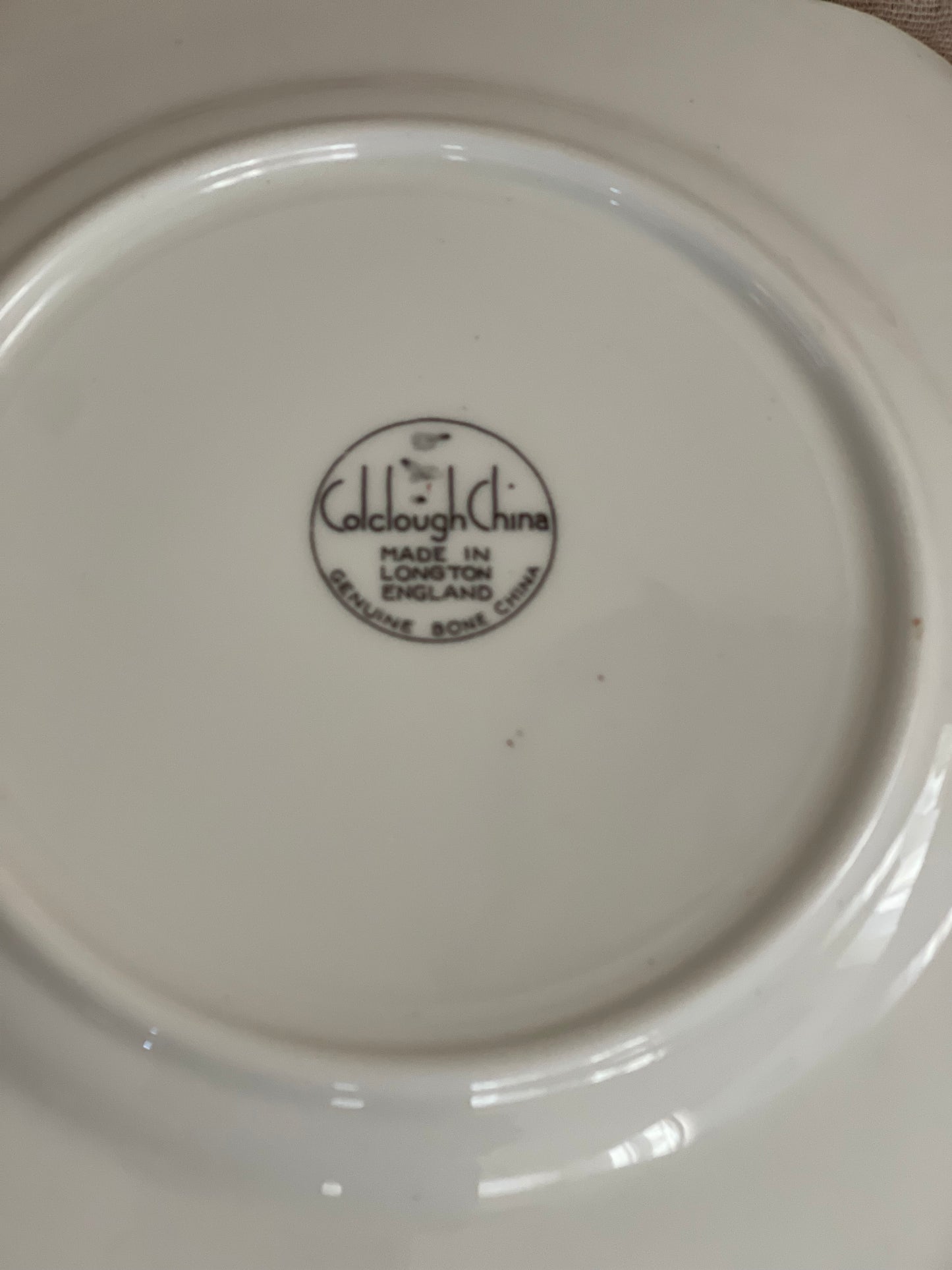 Vintage 1940s Colclough Bone China Plate 7” Square Scalloped Gold Floral Light Blue Set of 3