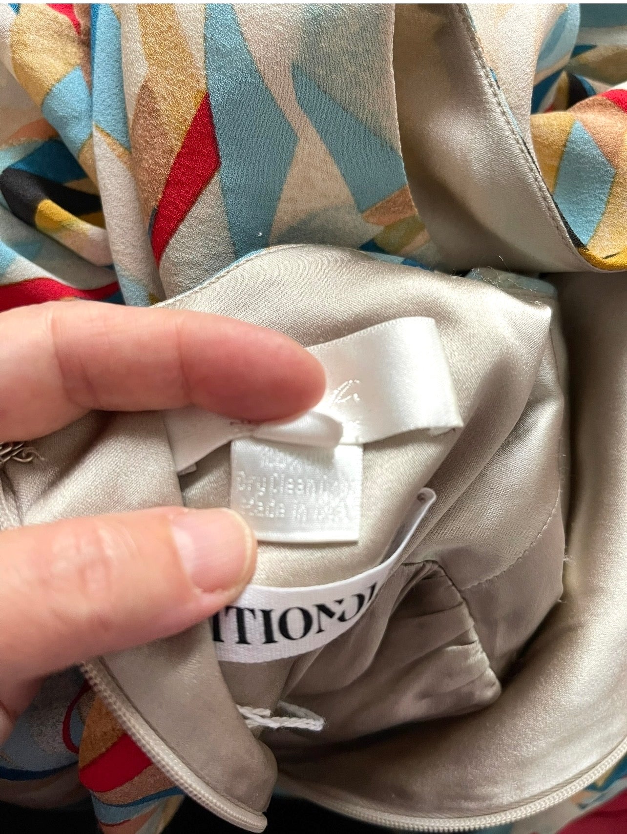 Doo.Ri Multicolor Silk Abstract Pattern Women's Top size 2 Made in USA