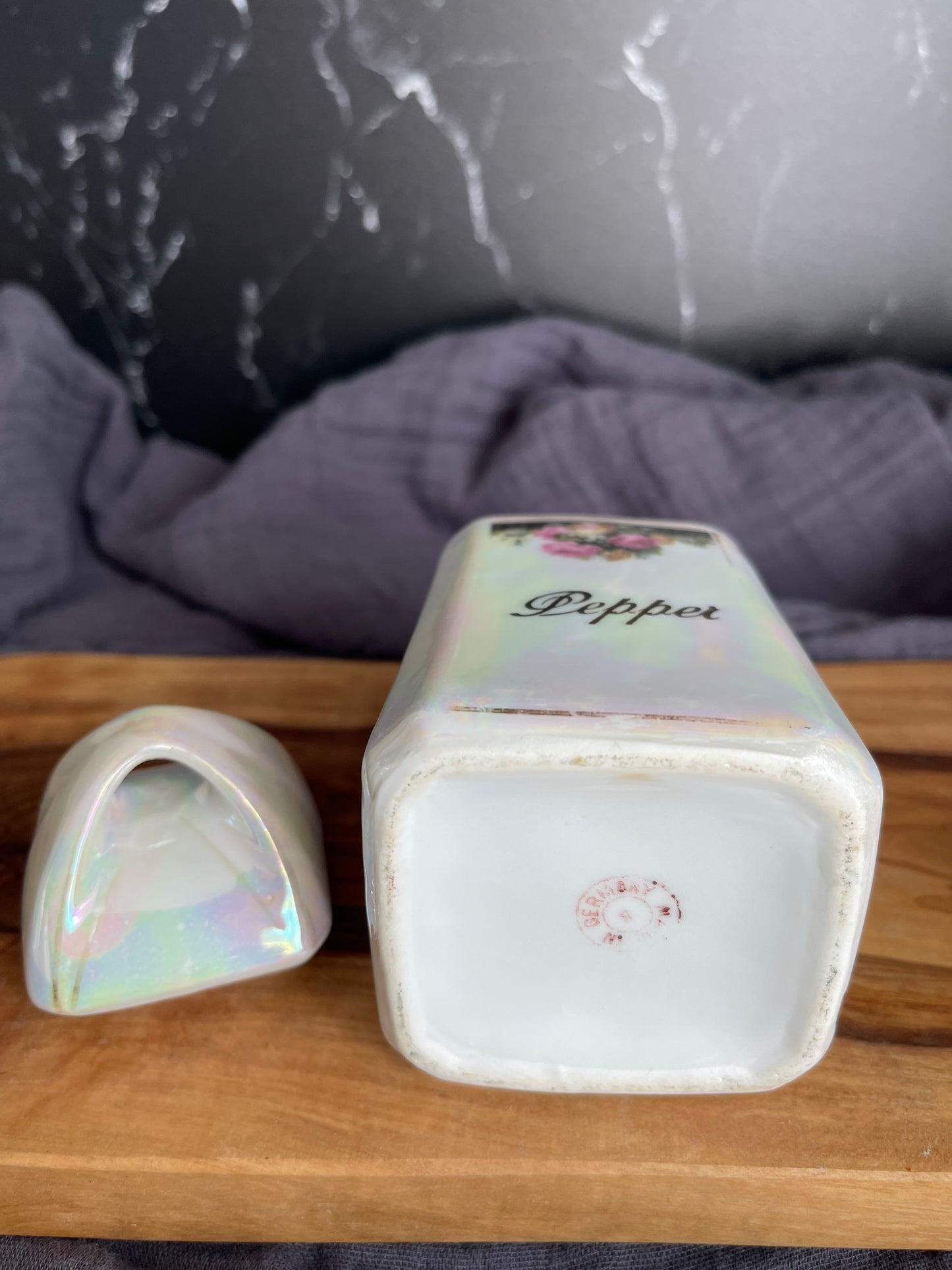 Vintage 30’s Era M. Rosenbaum & Sons Bavaria Porcelain Lustreware Pepper Jar