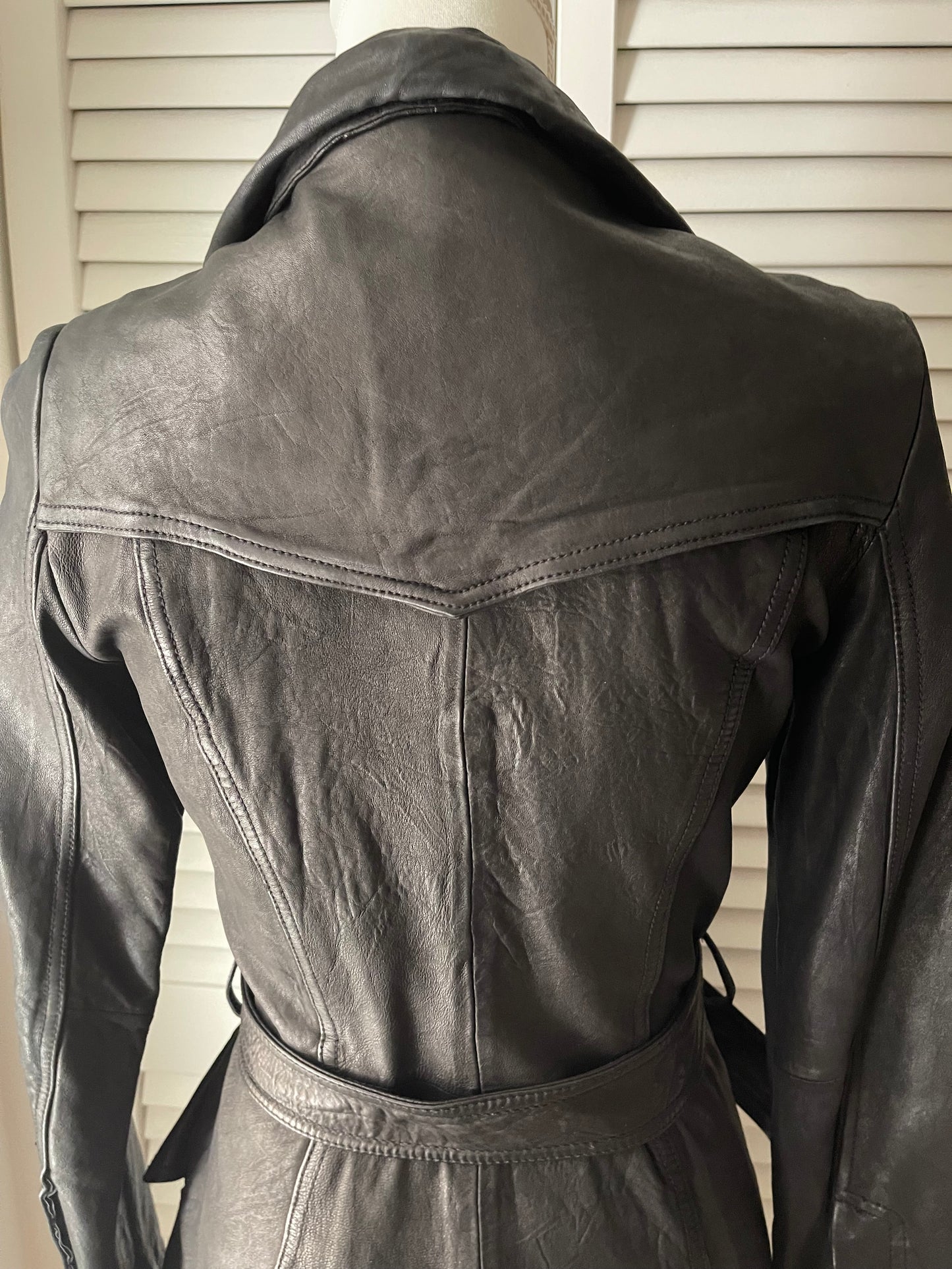 Mirage Leather Trench Coat Size XS