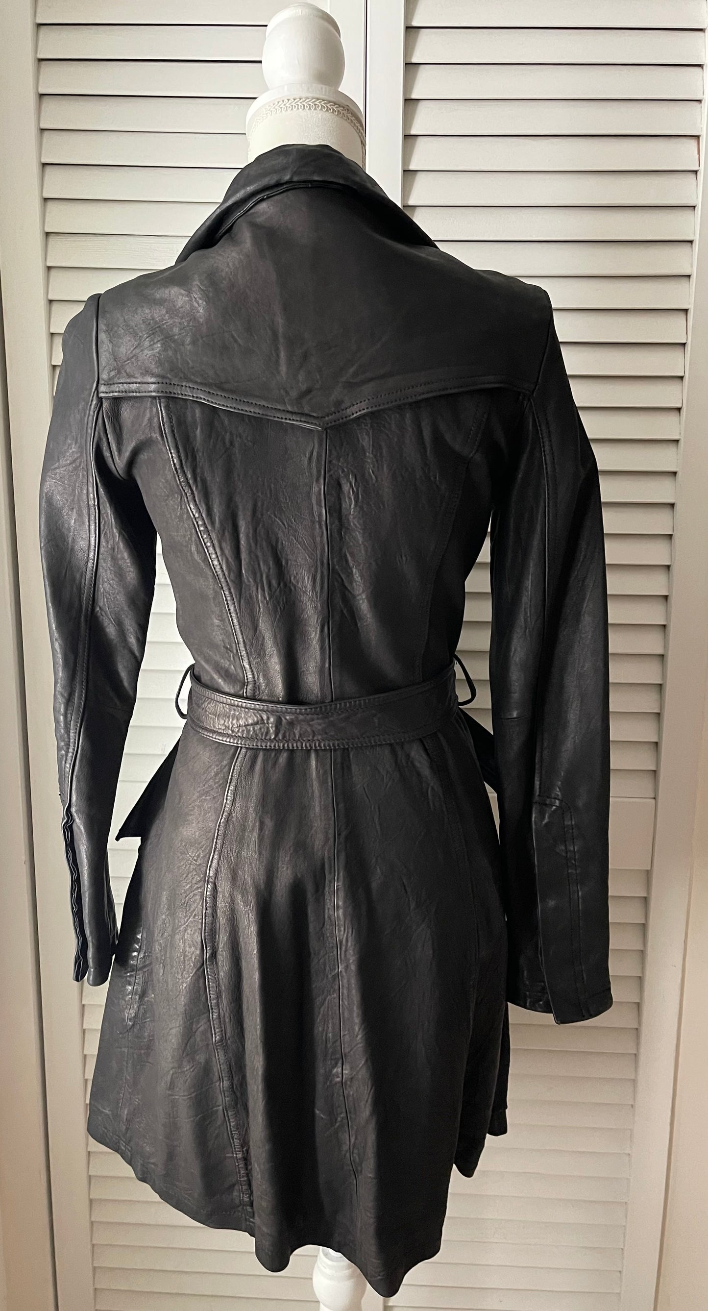 Mirage Leather Trench Coat Size XS