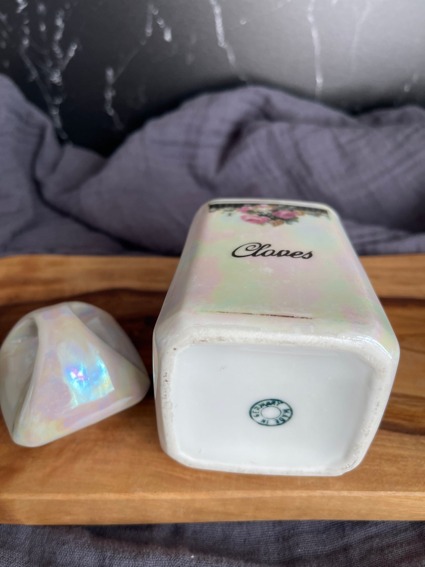 Vintage 30’s Era M. Rosenbaum & Sons Bavaria Porcelain Lustreware Clovers Jar