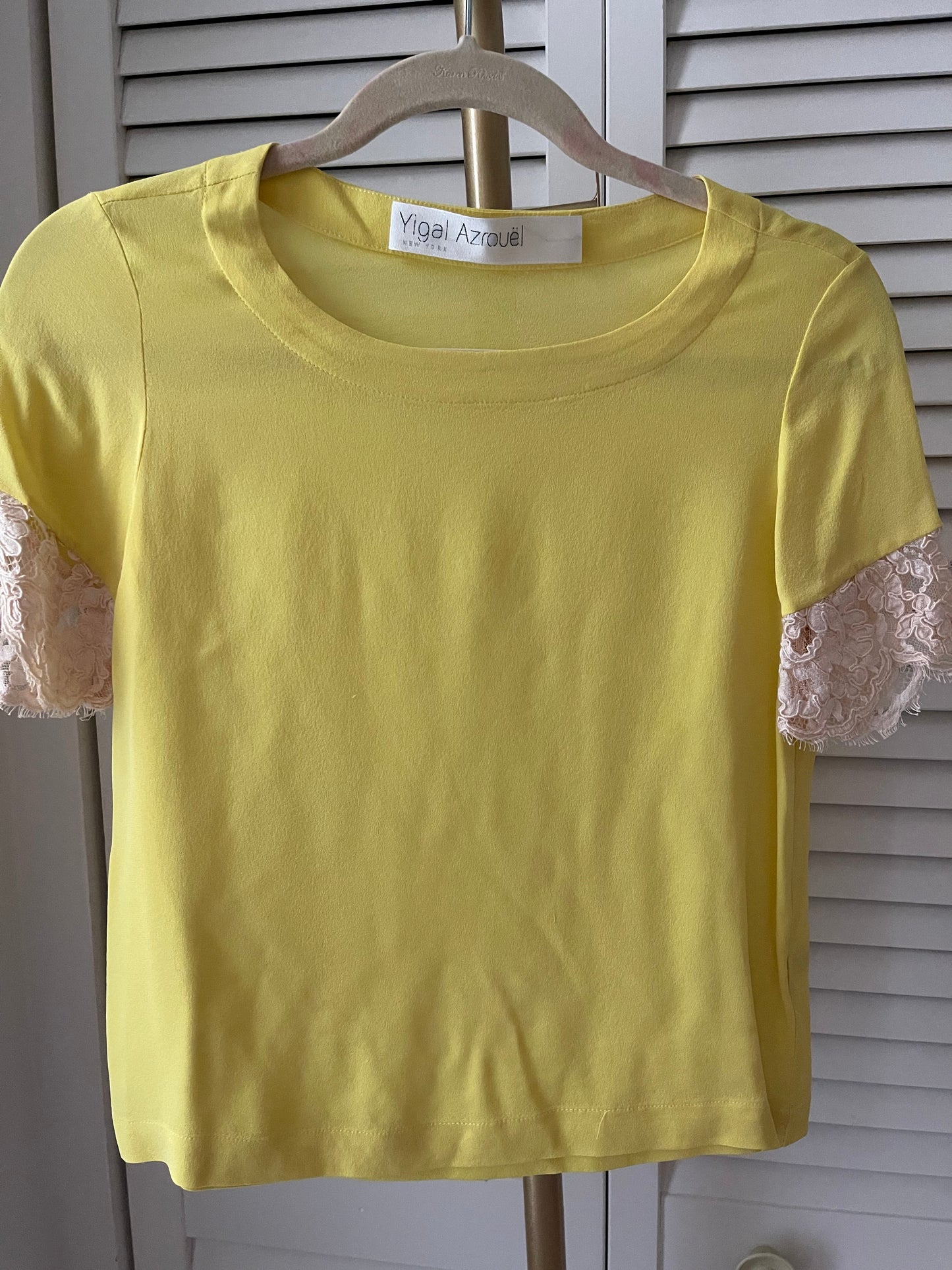 Yigal Azrouel Silk & Lace Blouse Size 2