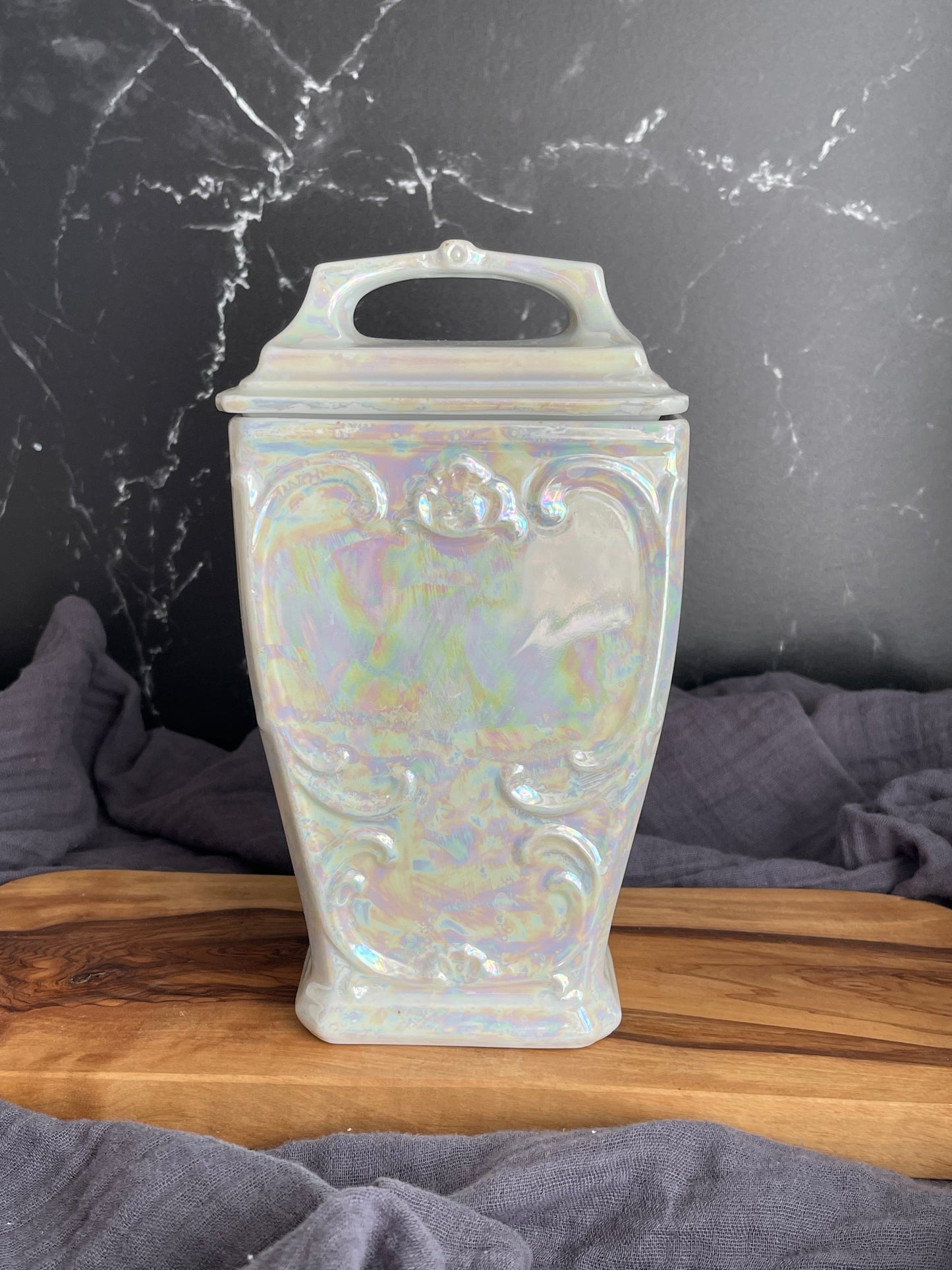 Vintage 30’s Mepoco Ware Lusterware Coffee Jar
