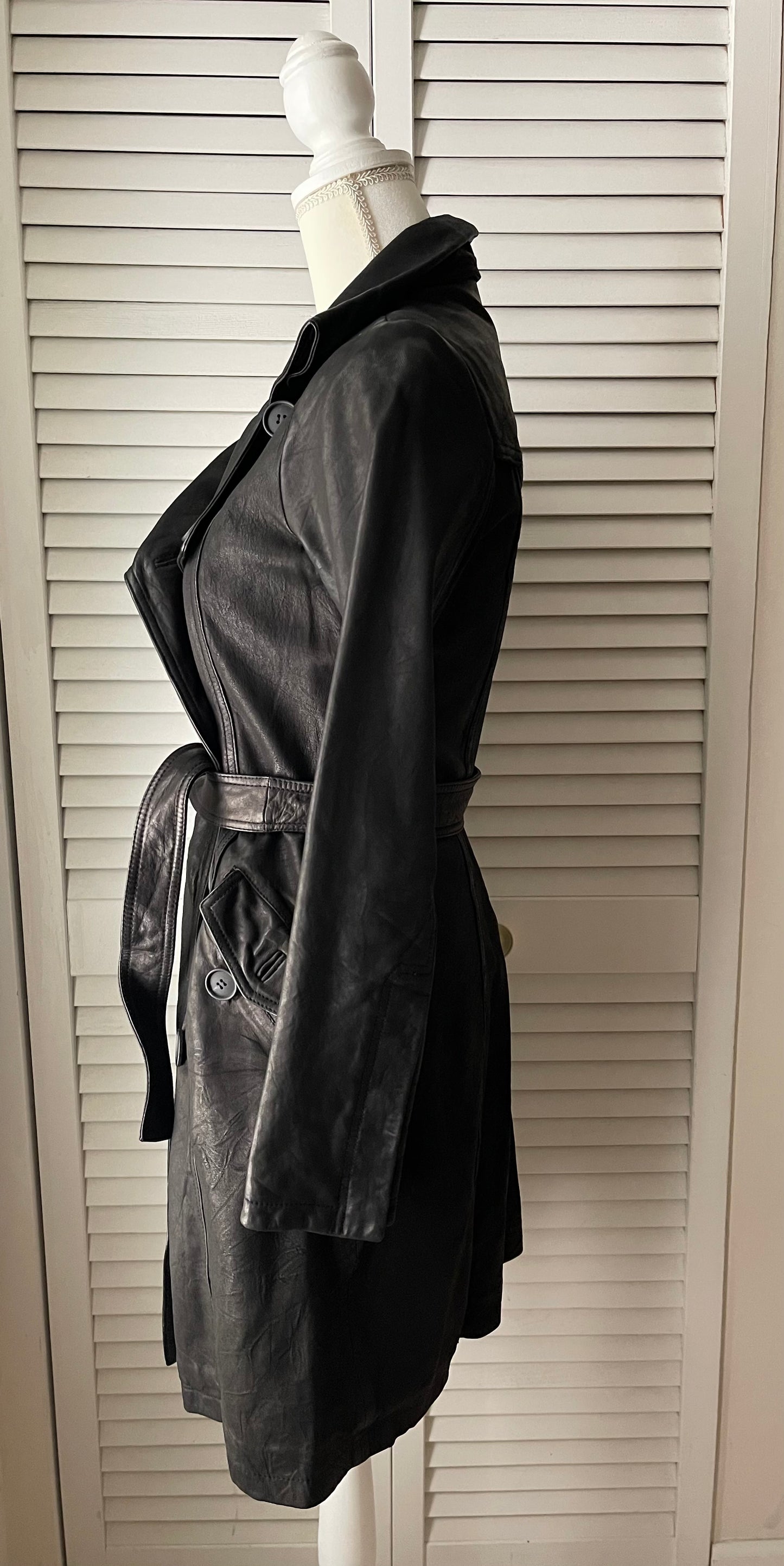 Mirage Leather Trench Coat Size XS