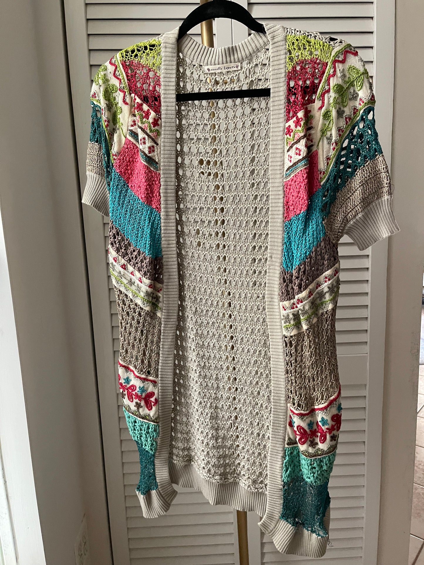 Nanette Lepore Embroidery Knit Cardigan Size S