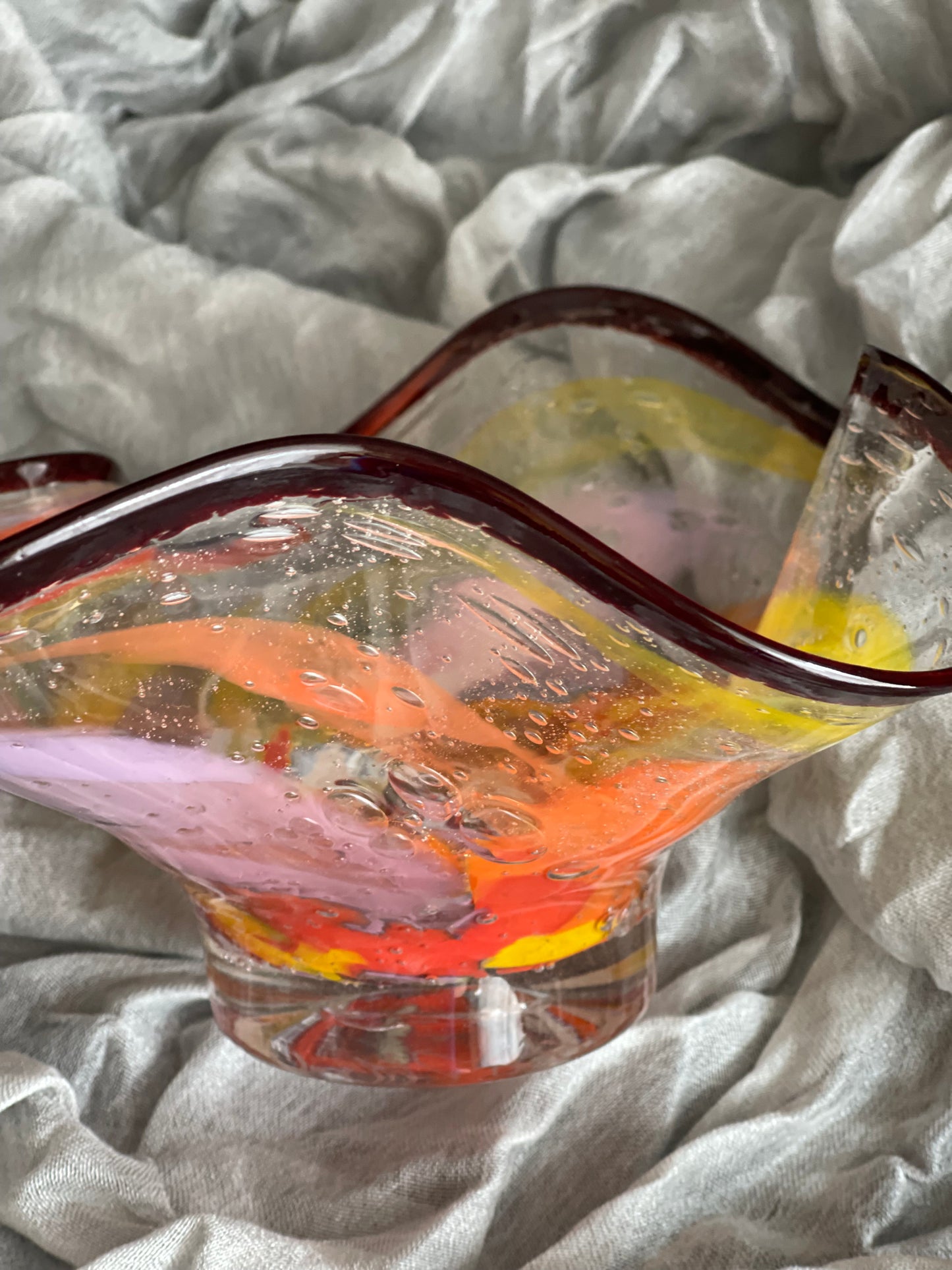 Vintage Italian Murano art glass Hand Blown Bowl