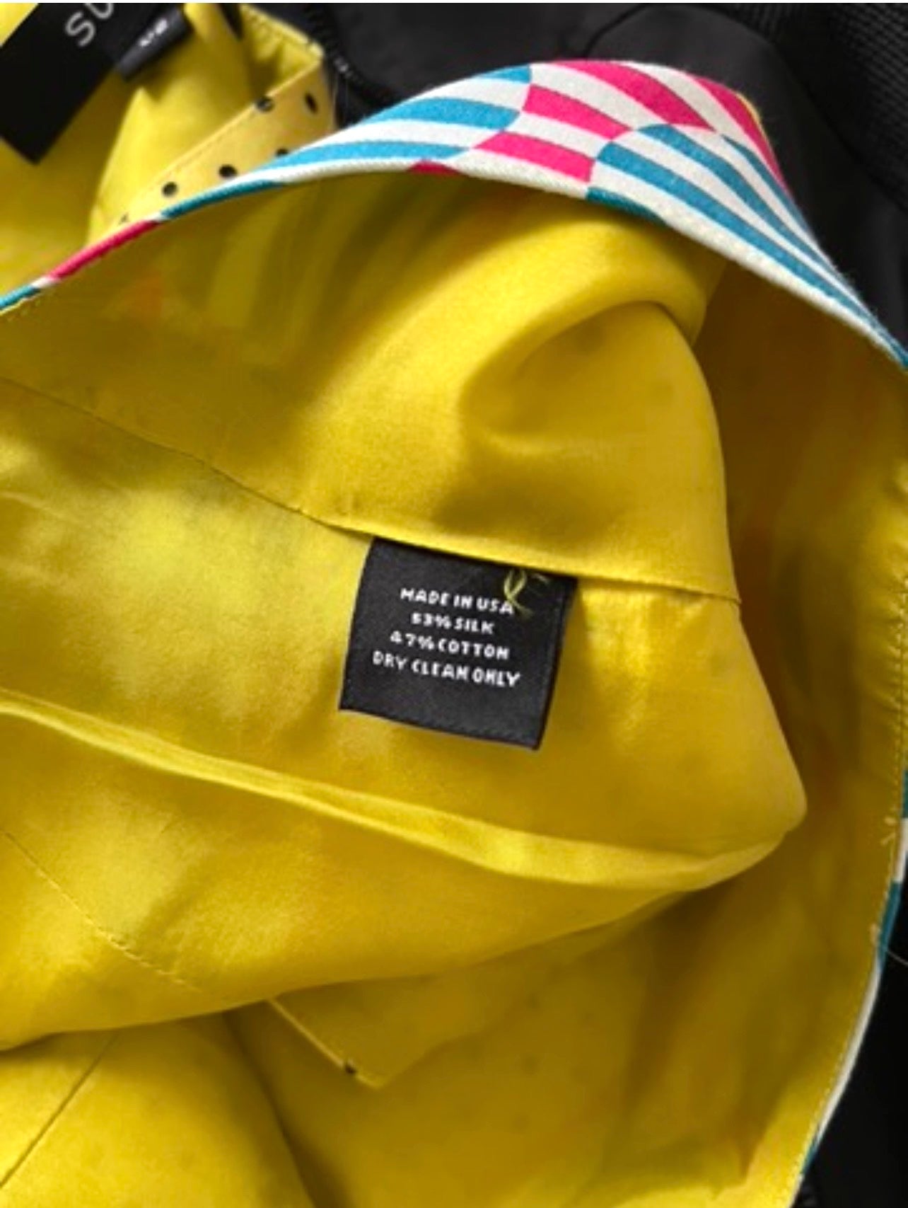 SUNO Yellow Polka Dot and Striped SILK Vest size XS