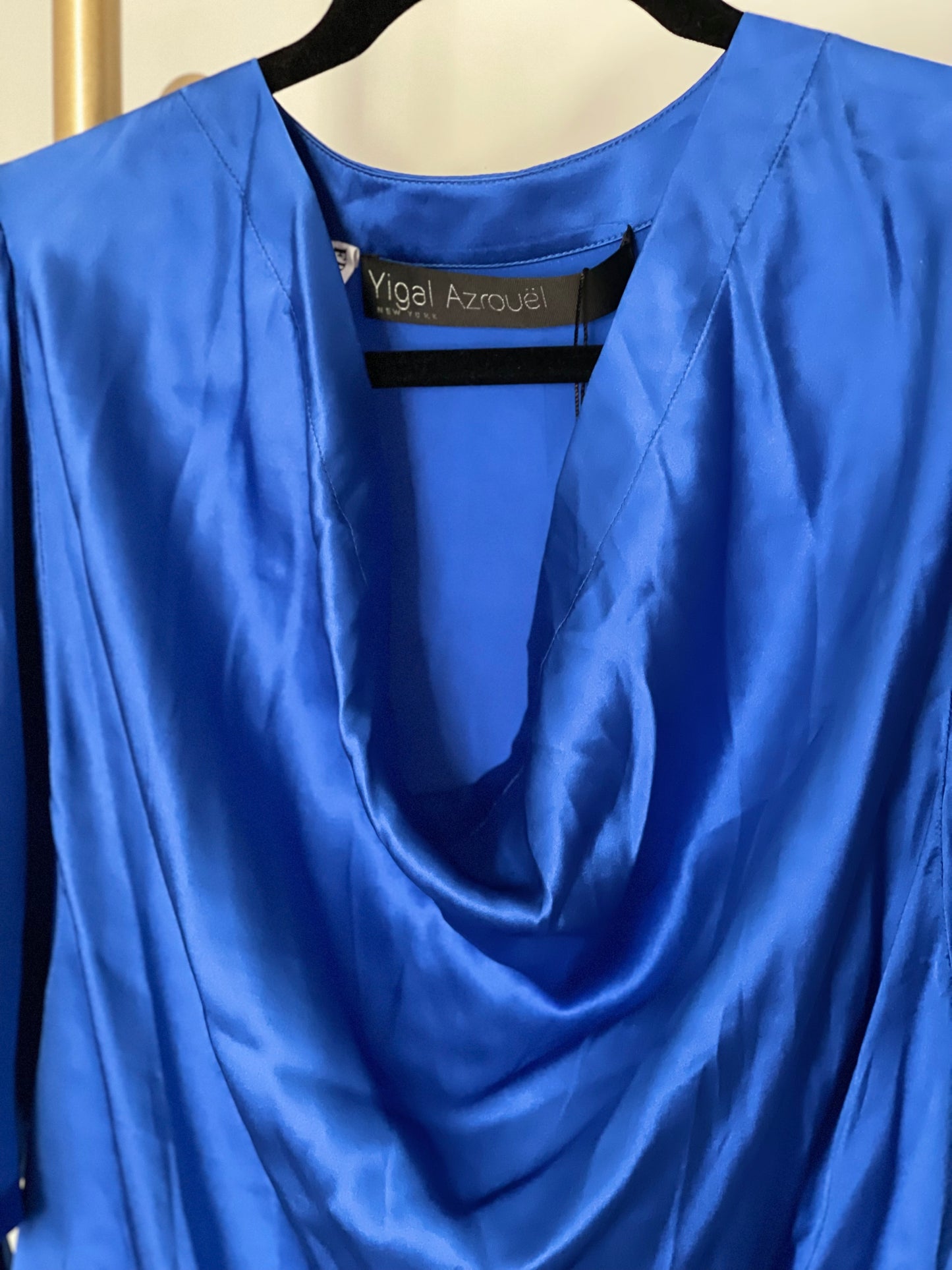 New with tag Yigal Azrouel Royal Blue Silk Blouse size 2