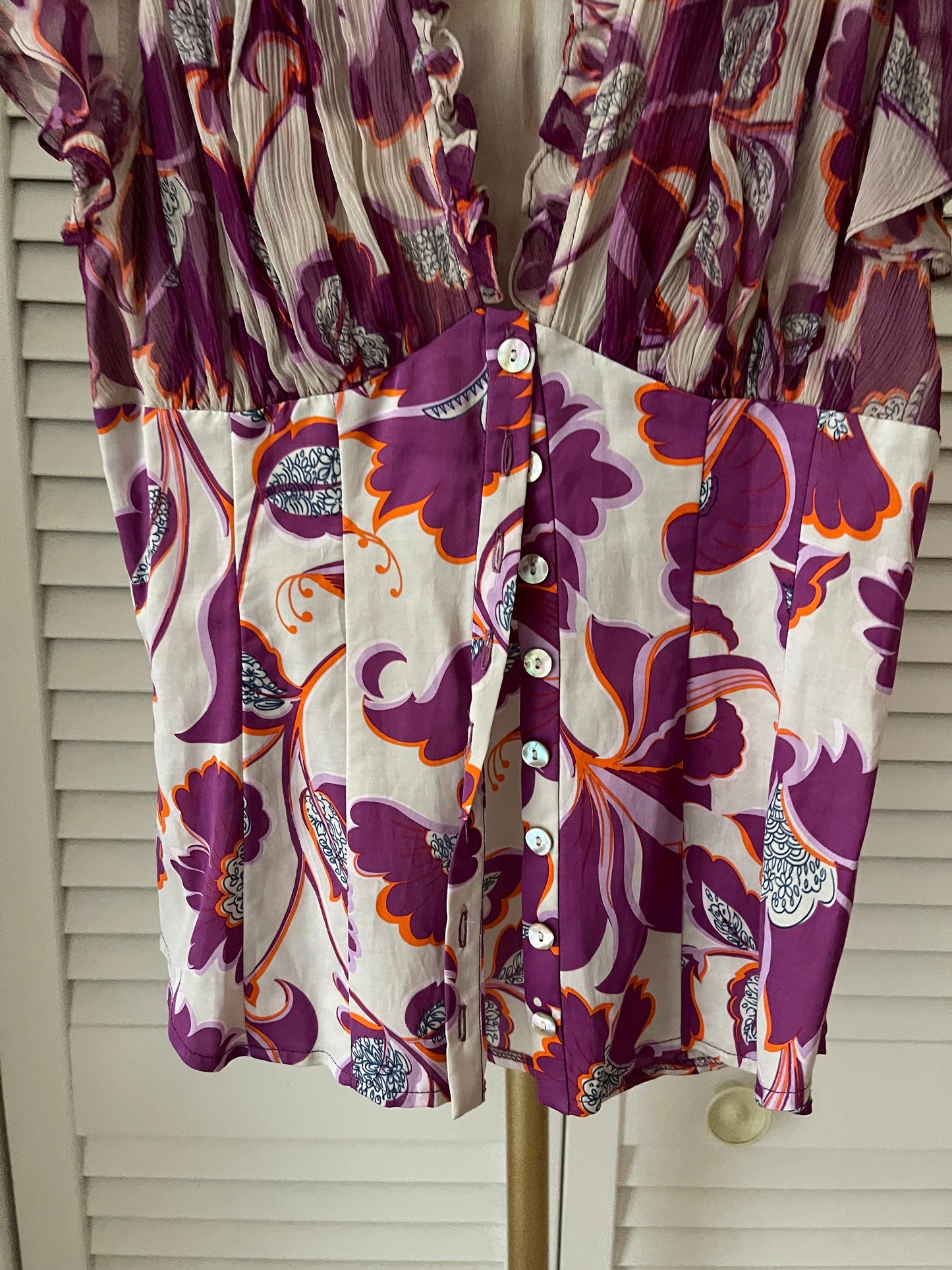 Nanette Lepore Floral Silk Top Size 2