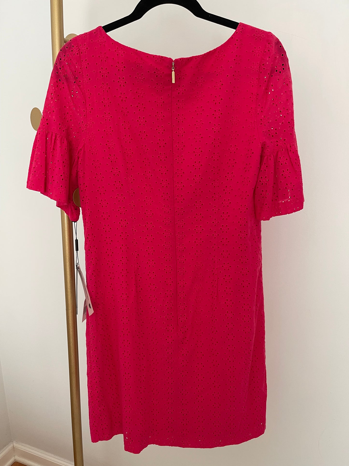 Karl Lagerfeld Hot Pink Eyelet Midi Dress size 4
