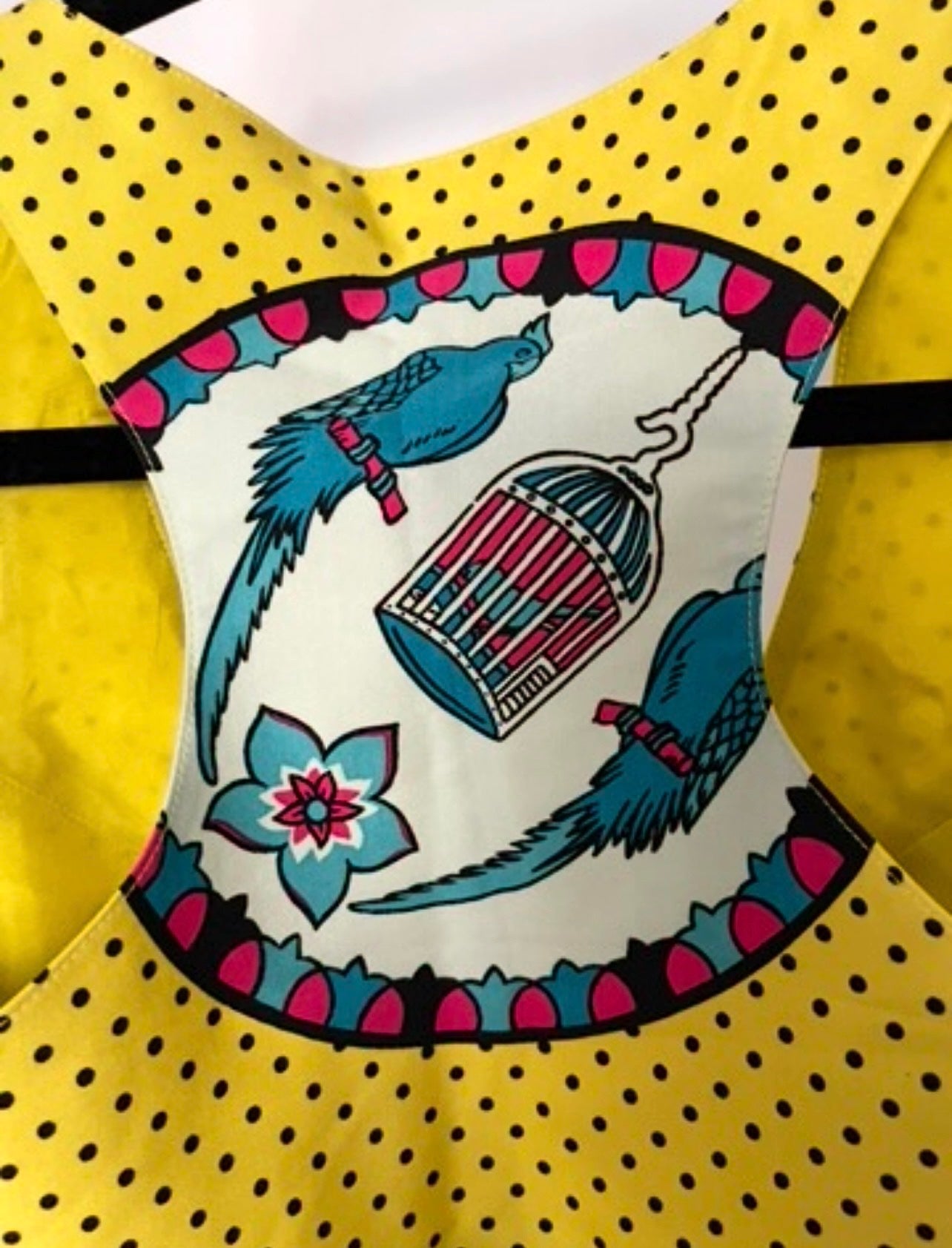 SUNO Yellow Polka Dot and Striped SILK Vest size XS