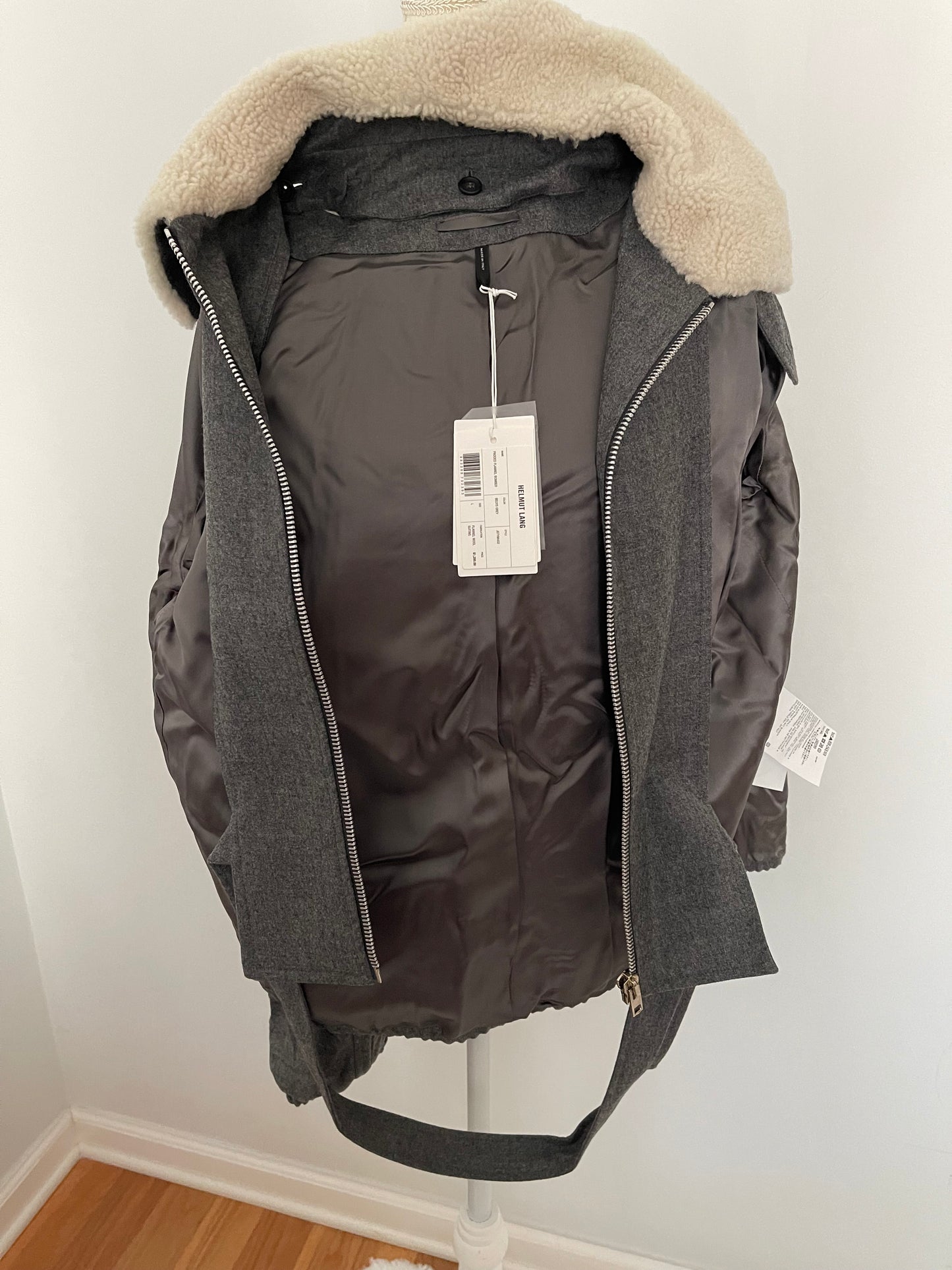 NWT Helmut Lang Padded Flannel Bomber Coat Size L