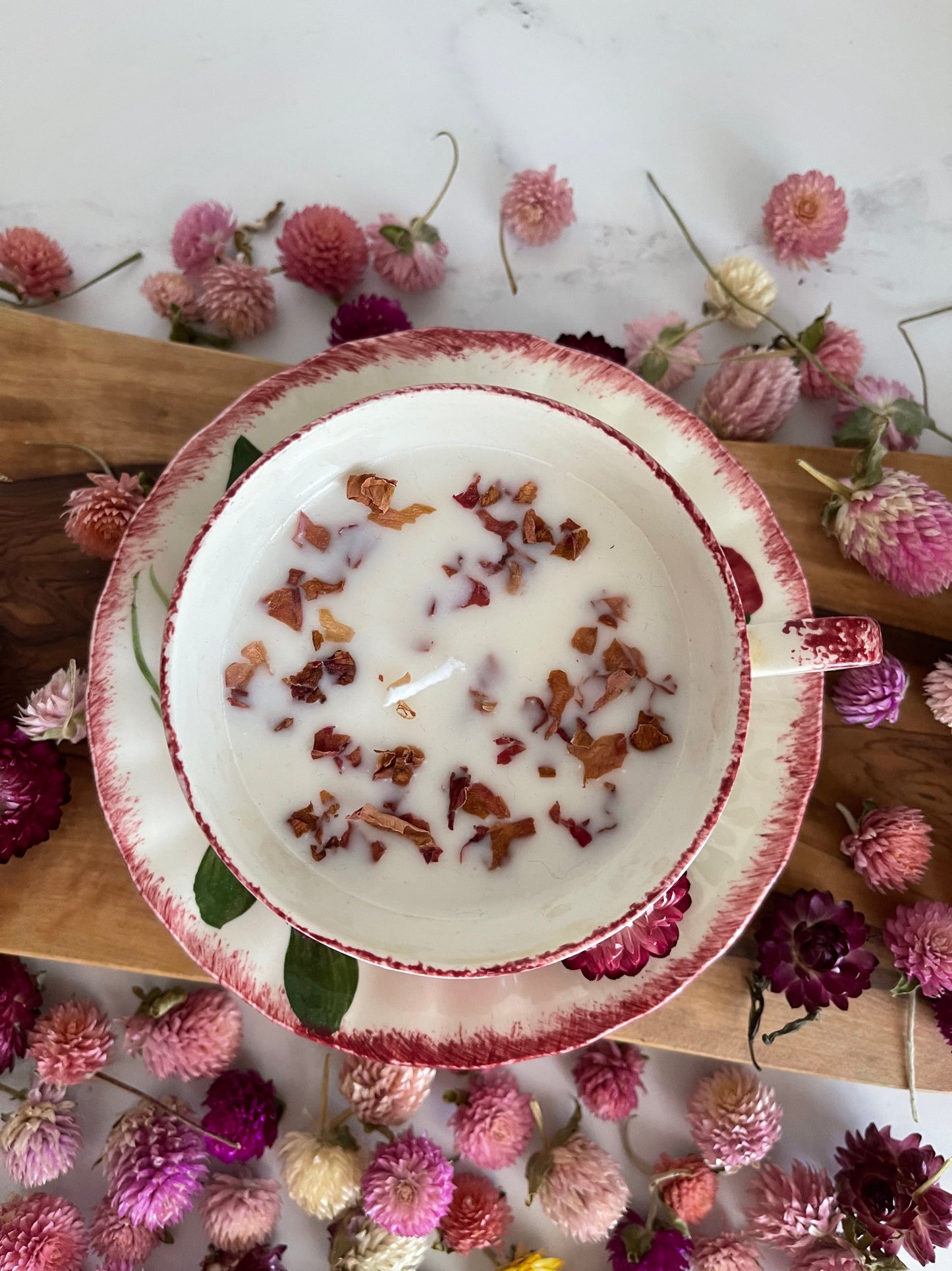 Flower Tea Cup candle-Pumpkin Spice