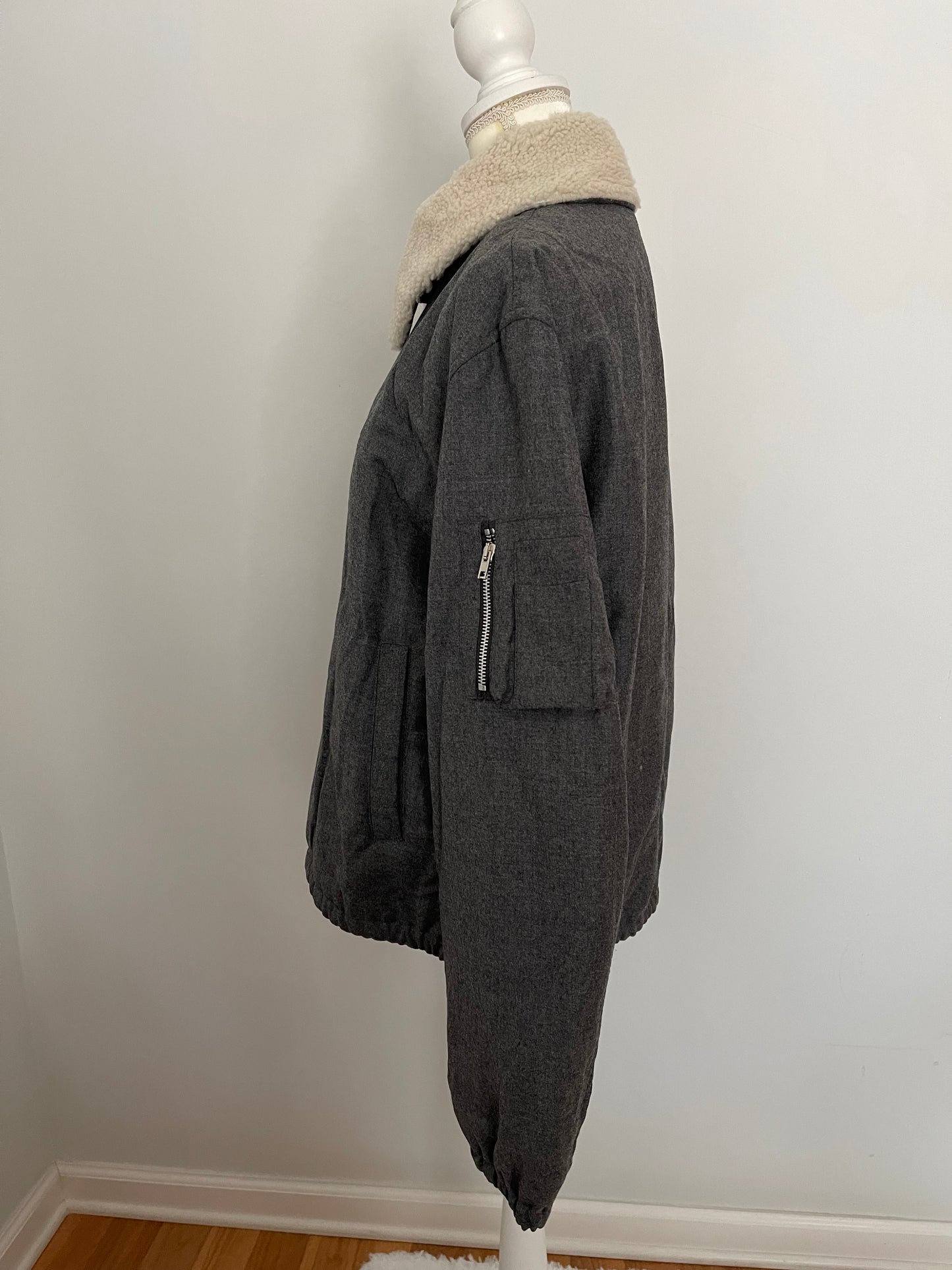 NWT Helmut Lang Padded Flannel Bomber Coat Size L