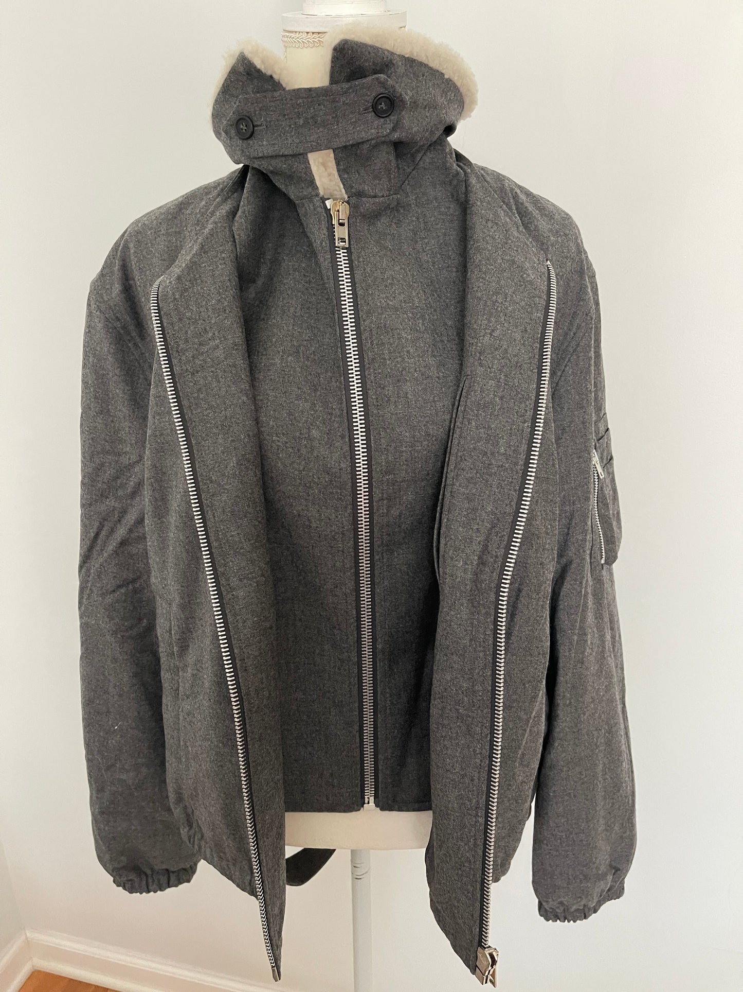 NWT Helmut Lang Padded Flannel Bomber Coat Size L