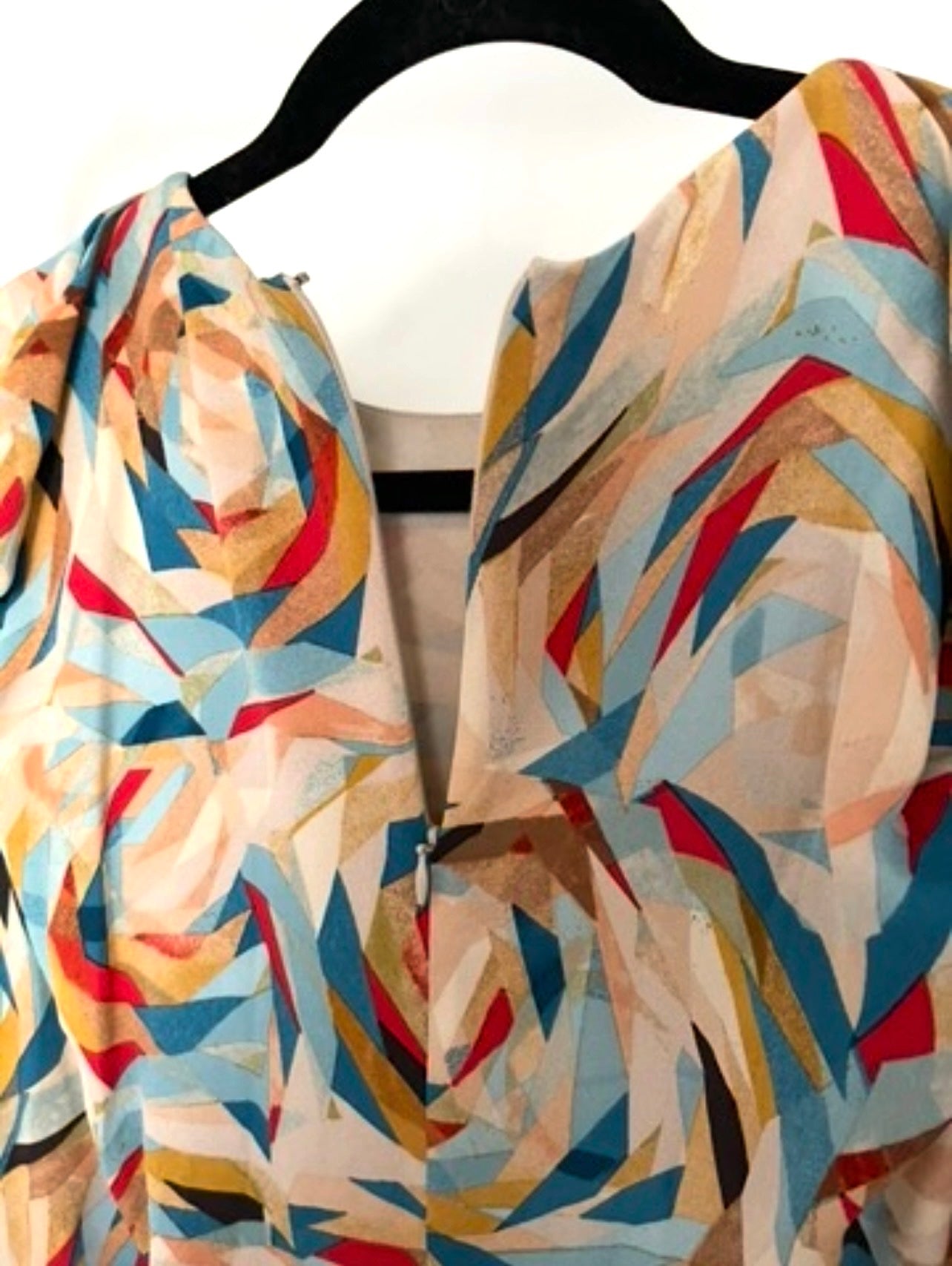 Doo.Ri Multicolor Silk Abstract Pattern Women's Top size 2 Made in USA