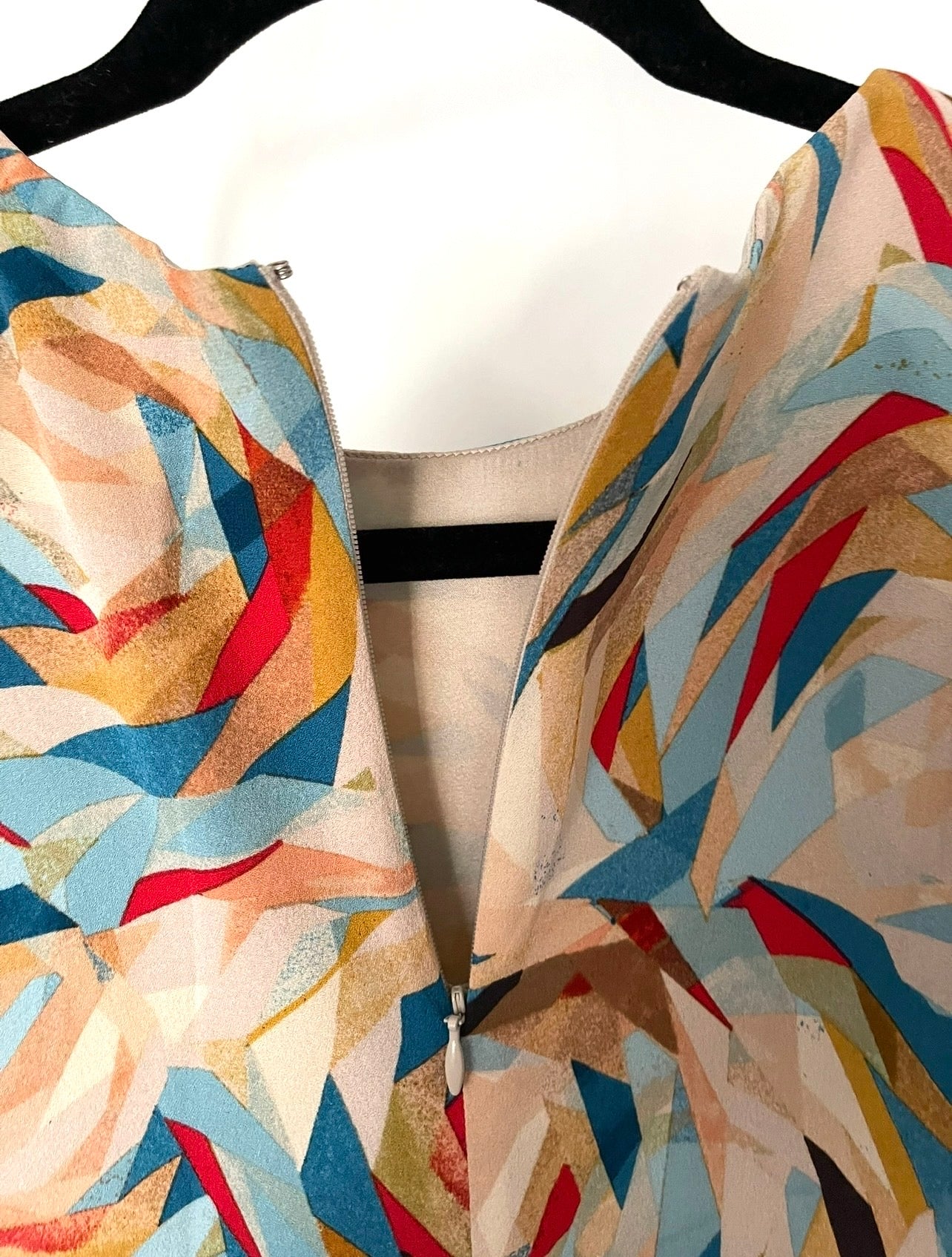 Doo.Ri Multicolor Silk Abstract Pattern Women's Top size 2 Made in USA