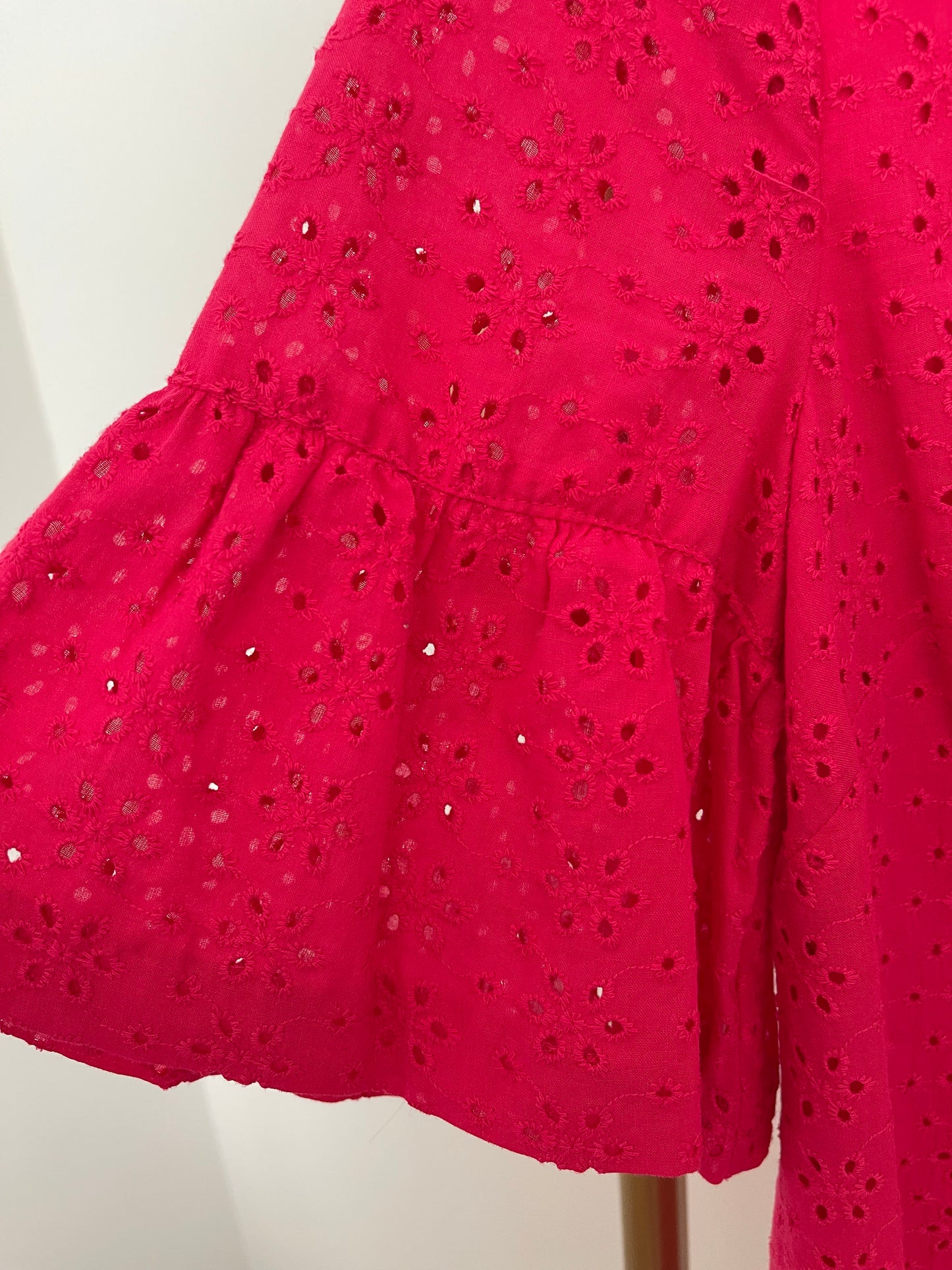 Karl Lagerfeld Hot Pink Eyelet Midi Dress size 4