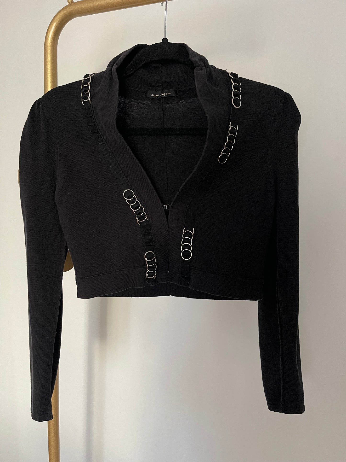 Nanette Lepore Black V-Neck Sweater Size S