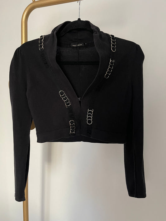 Nanette Lepore Black V-Neck Sweater Size S