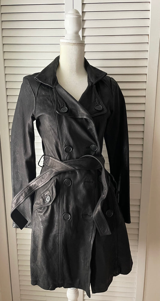 Mirage Leather Trench Coat Size XS