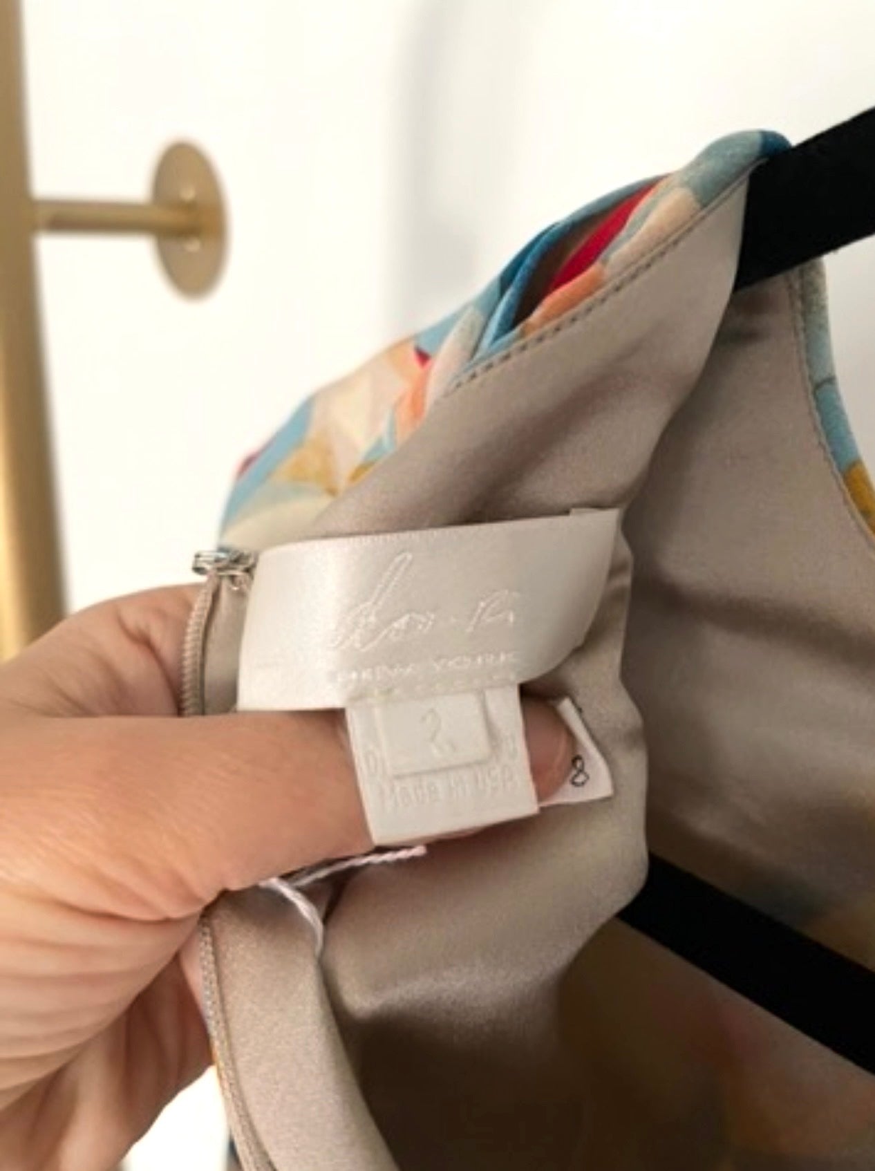 Doo.Ri Multicolor Silk Abstract Pattern Women's Top size 2 Made in USA