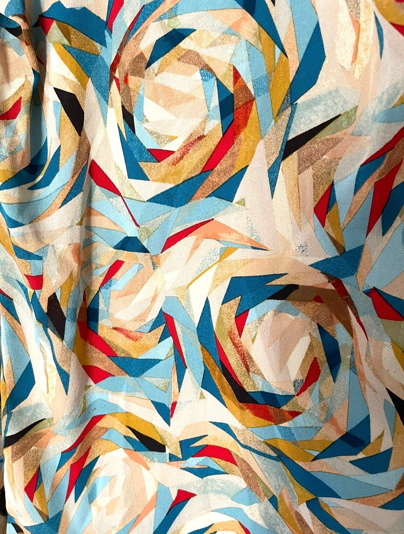 Doo.Ri Multicolor Silk Abstract Pattern Women's Top size 2 Made in USA