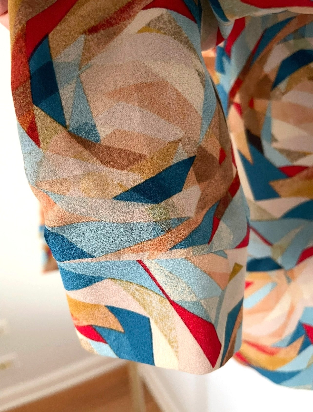 Doo.Ri Multicolor Silk Abstract Pattern Women's Top size 2 Made in USA