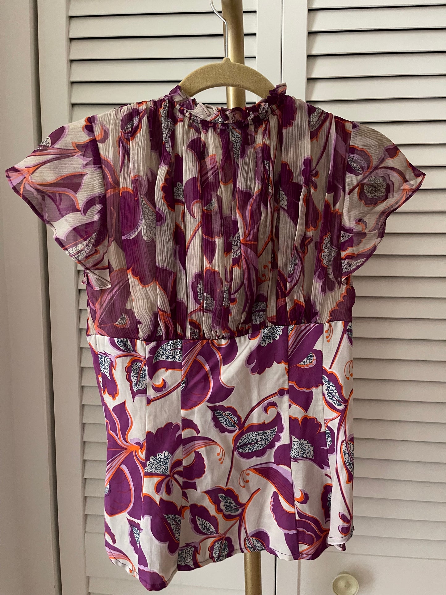 Nanette Lepore Floral Silk Top Size 2