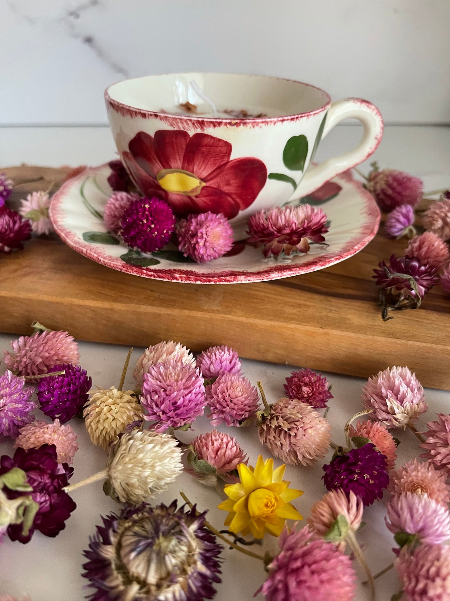 Flower Tea Cup candle-Pumpkin Spice