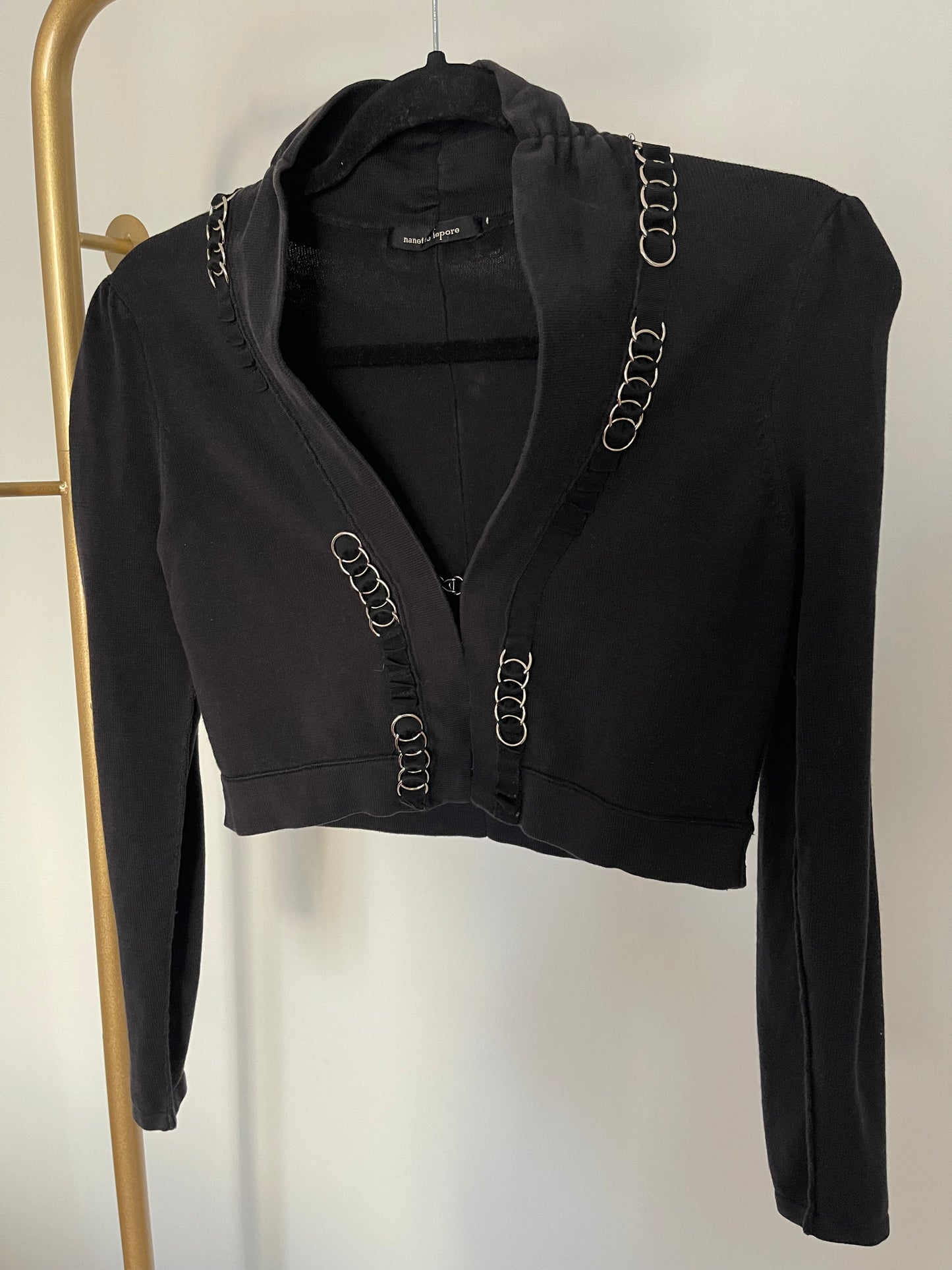 Nanette Lepore Black V-Neck Sweater Size S