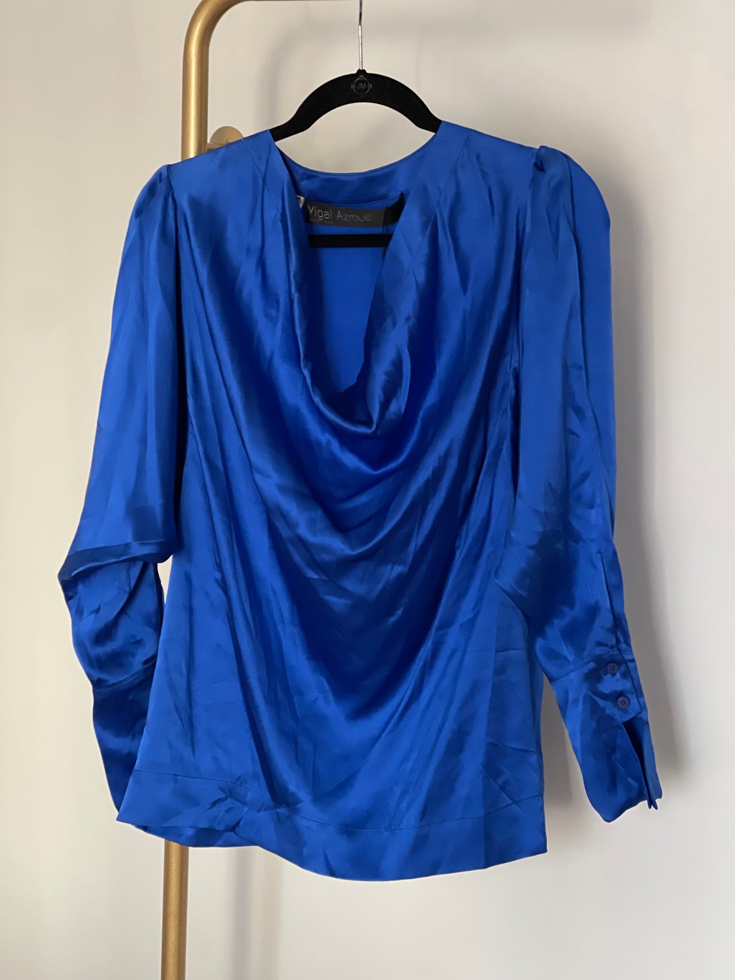 New with tag Yigal Azrouel Royal Blue Silk Blouse size 2