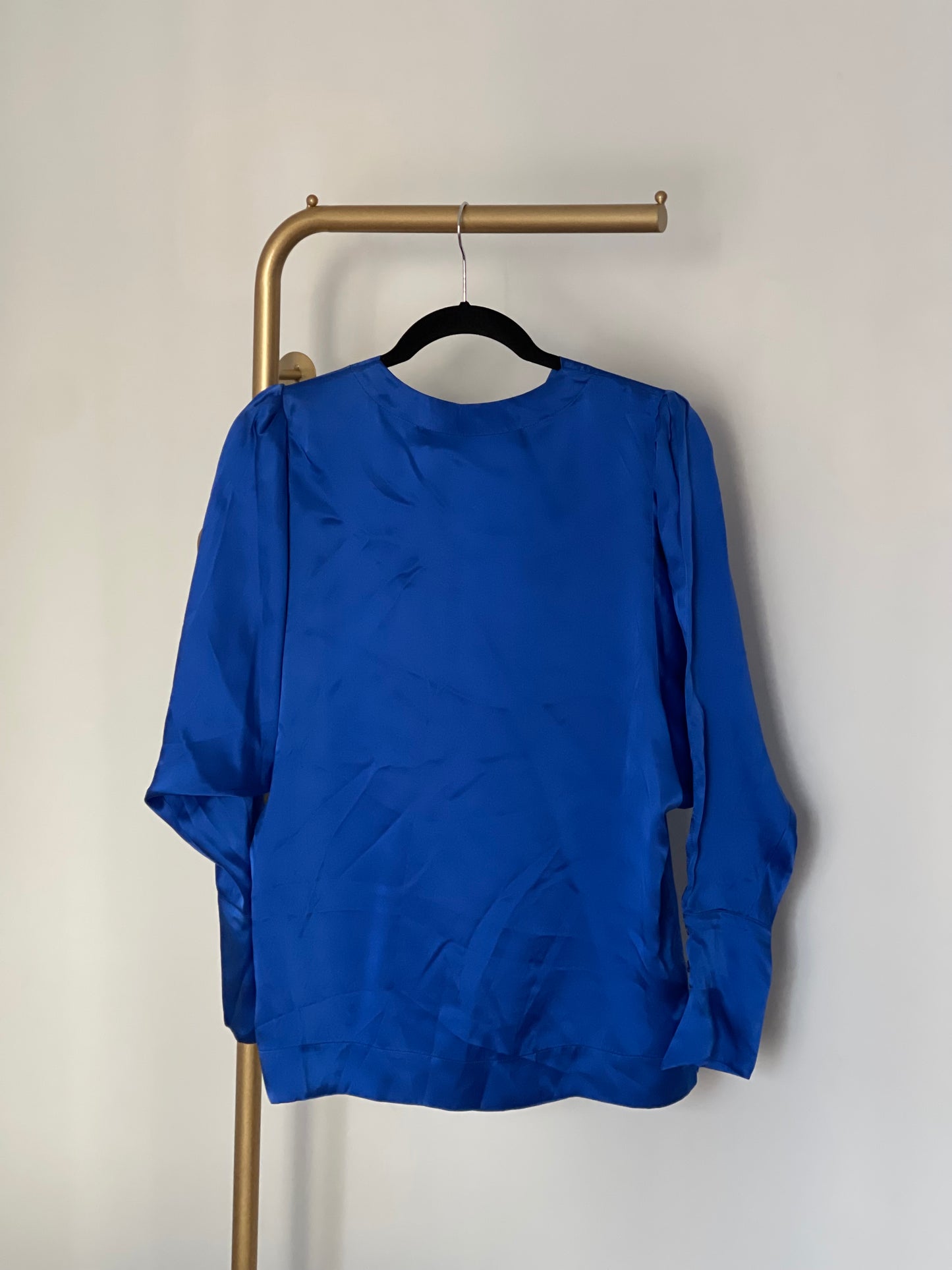 New with tag Yigal Azrouel Royal Blue Silk Blouse size 2