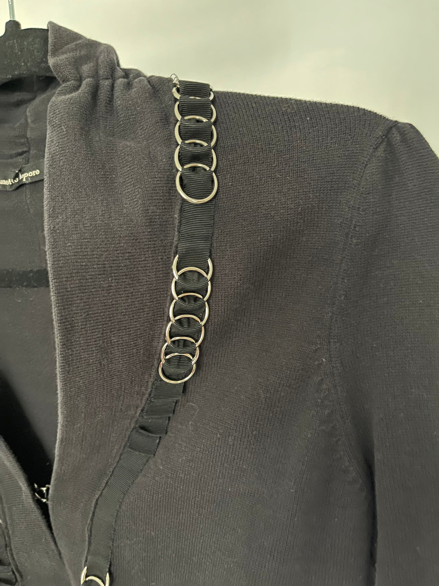 Nanette Lepore Black V-Neck Sweater Size S