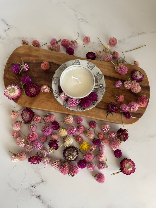 Silver Tea Cup Candle-Pumpkin Spice